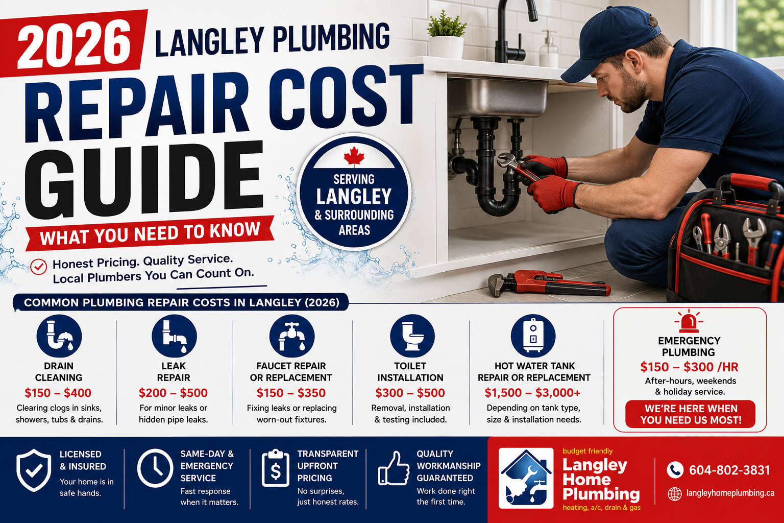 2026 Langley Plumbing Repair Cost Guide: What You Need to know