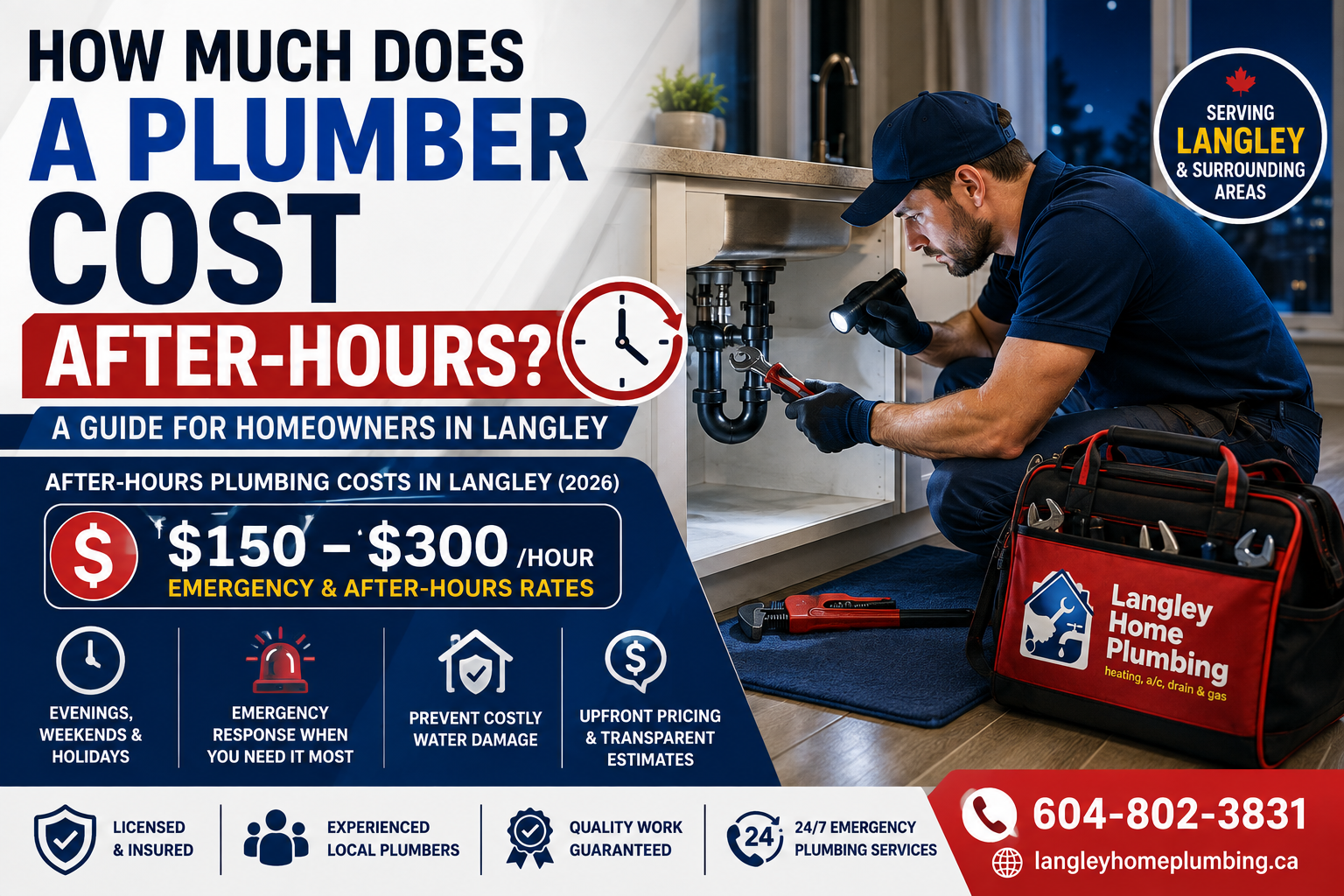 How Much Does a Plumber Cost After-Hours? A Guide for Homeowners in Langley