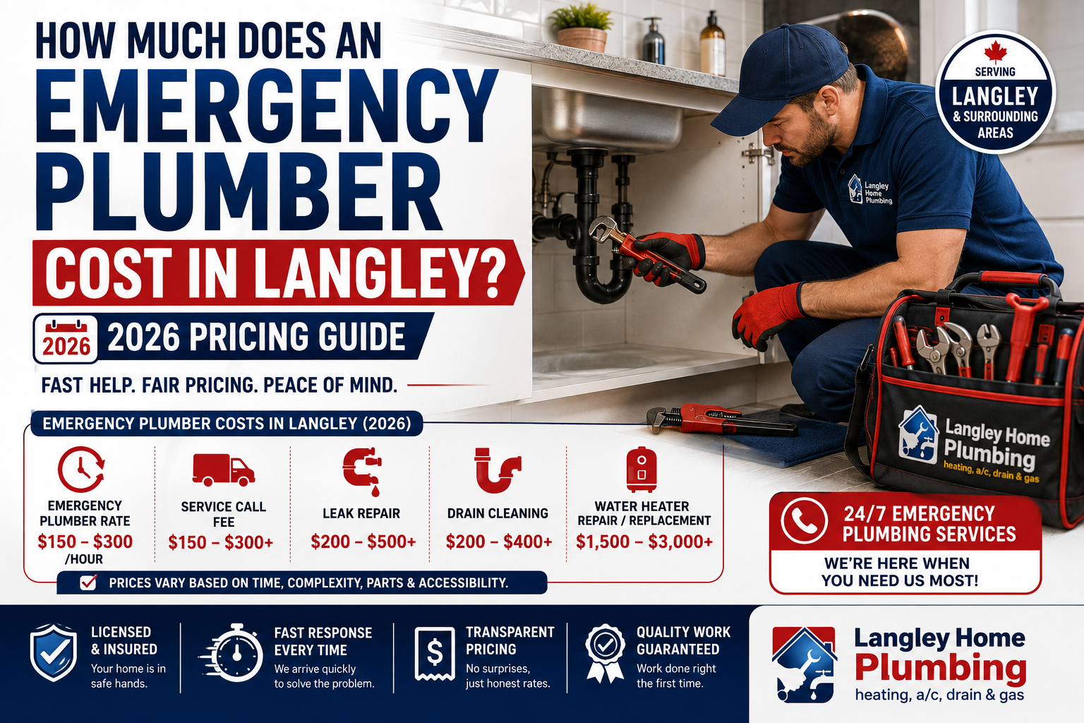 How Much Does an Emergency Plumber Cost in Langley? (2026 Pricing Guide)